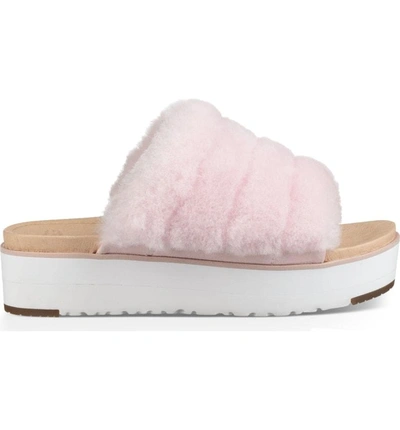 Shop Ugg Fluff Yeah Genuine Shearling Slide Sandal In Seashell Pink