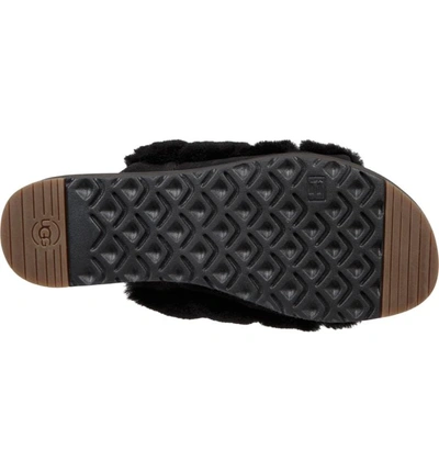 Shop Ugg Fluff Yeah Genuine Shearling Slide Sandal In Black
