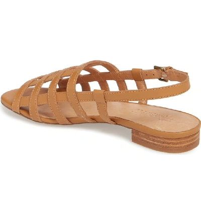 Shop Madewell Rowan Cage Sandal In Amber Brown Leather