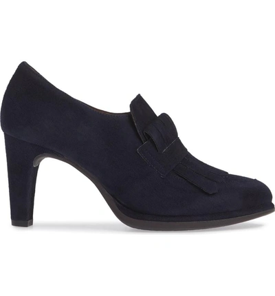 Shop Wonders Fringed Dress Shoe In Navy Suede