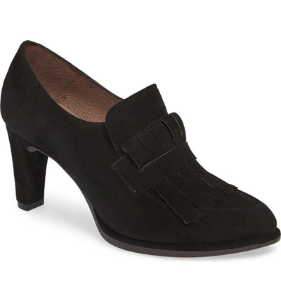 Shop Wonders Fringed Dress Shoe In Black Suede