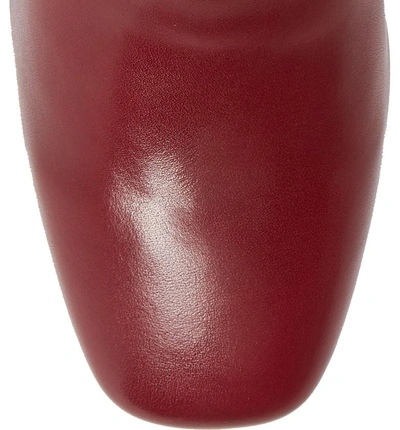 Shop Wonders Block Heel Ankle Bootie In Red Smooth Leather