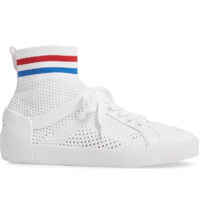 Shop Ash Ninja High Top Sock Sneaker In White/ Red/ Blue