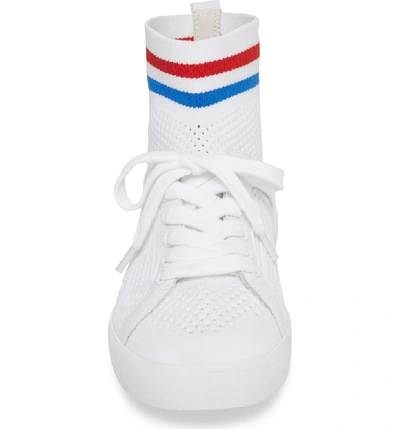 Shop Ash Ninja High Top Sock Sneaker In White/ Red/ Blue