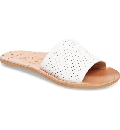 Shop Beek Mockingbird Sandal In White Perf/ Tan
