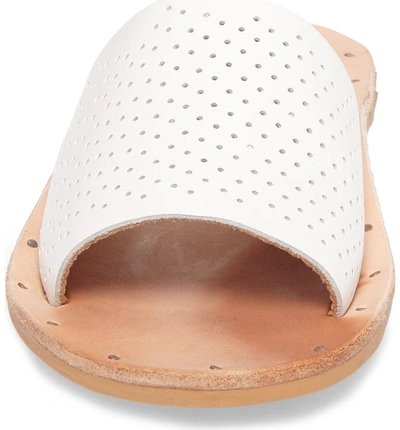Shop Beek Mockingbird Sandal In White Perf/ Tan