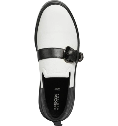 Shop Geox Nhenbus Platform Sneaker In White/ Black Leather