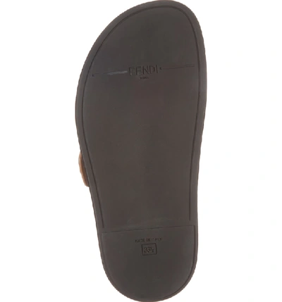 Fendi Pearland Ff Leather Slide Sandal In Brown | ModeSens