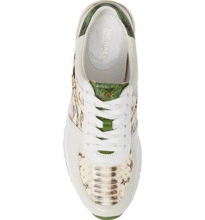 Shop Michael Michael Kors Allie Trainer Sneaker In Green Multi Snake Print