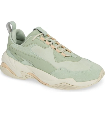 Shop Puma Thunder Desert Sneaker In Smoke Green/ Silver Green