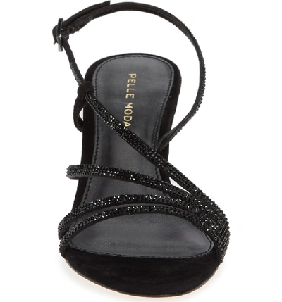 Shop Pelle Moda Lulu Sandal In Black Satin