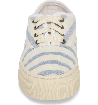 Shop Soludos Platform Stripe Sneaker In Natural/ Blue
