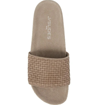 Shop Jslides Naomie Slide Sandal In Taupe Nubuck