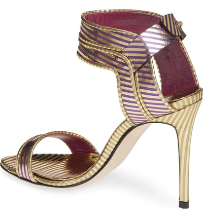 Shop Marskinryyppy Wynona Stripe Sandal In Gold Purple Striped