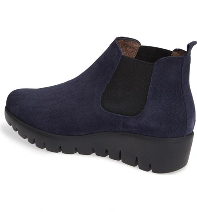 Shop Wonders Slip-on Chelsea Boot In Navy Suede