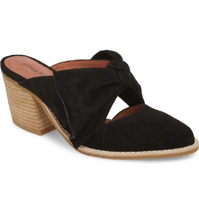 Shop Jeffrey Campbell Cyrus Knotted Mary Jane Mule In Black Suede