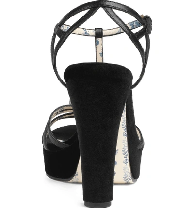 Shop Gucci Crystal Tiger T-strap Sandal In Black