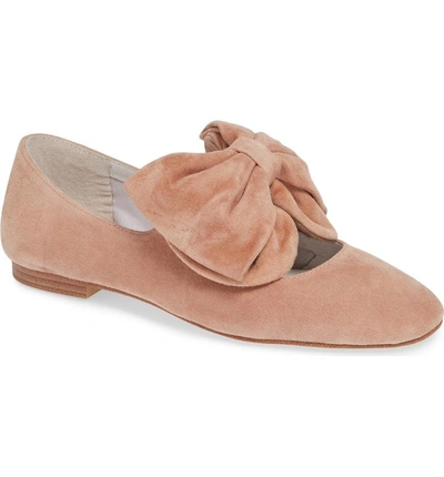 Shop Jeffrey Campbell Catherine Bow Mary Jane Flat In Blush Suede