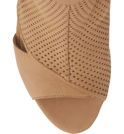 Shop Pelle Moda Kori Open Toe Bootie In Latte Nubuck Leather