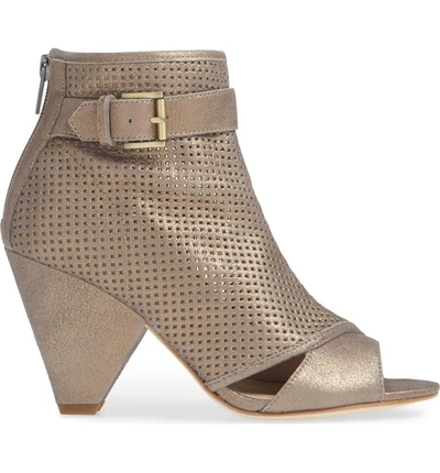 Shop Pelle Moda Kori Open Toe Bootie In Platinum Fabric