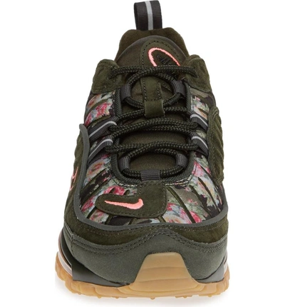 Shop Nike Air Max 98 Running Shoe In Sequoia/ Black/ Sunset