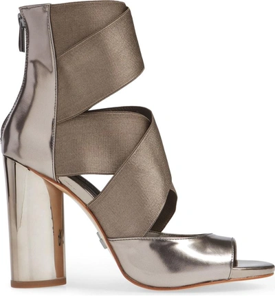 Shop Donna Karan Briana Strappy High Sandal In Dark Pewter