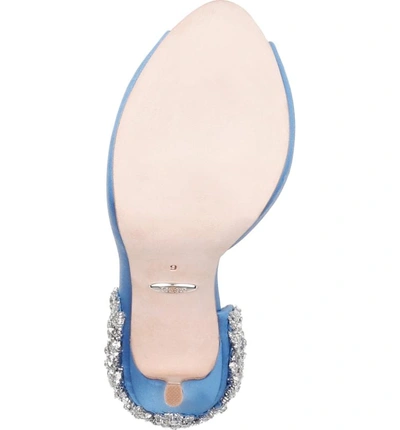 Shop Badgley Mischka Vicki Crystal Embellished Peep Toe Pump In Sky Blue Fabric