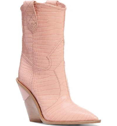 Shop Fendi Cutwalk Mid Boot In Baby Pink