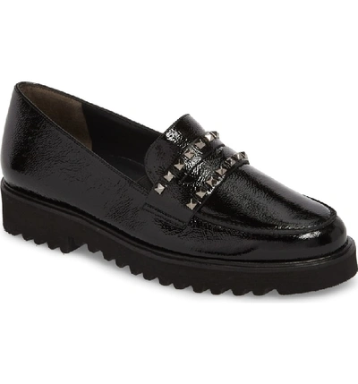 Shop Paul Green Sofia Loafer In Black Crinkle Patent