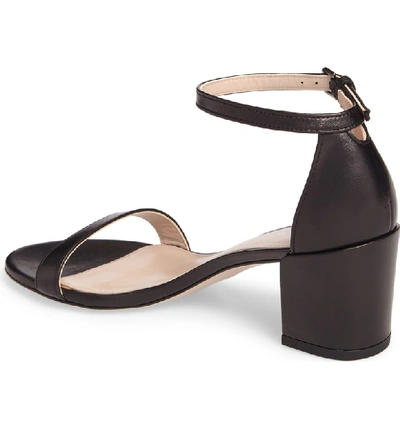 Shop Stuart Weitzman Simple Ankle Strap Sandal In Black Nappa