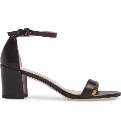 Shop Stuart Weitzman Simple Ankle Strap Sandal In Black Nappa