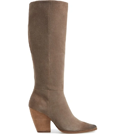 Shop Charles By Charles David Nyles Knee High Boot In Dark Taupe Suede