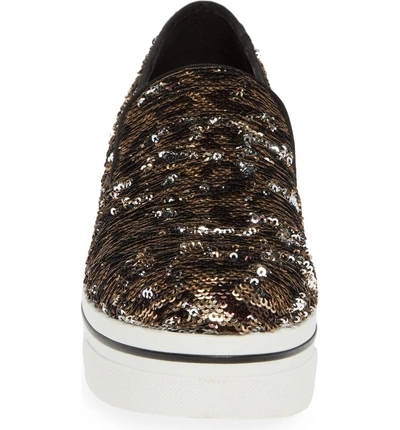 Shop Stella Mccartney Binx Stars Flip Sequin Platform Sneaker In Silver Multi