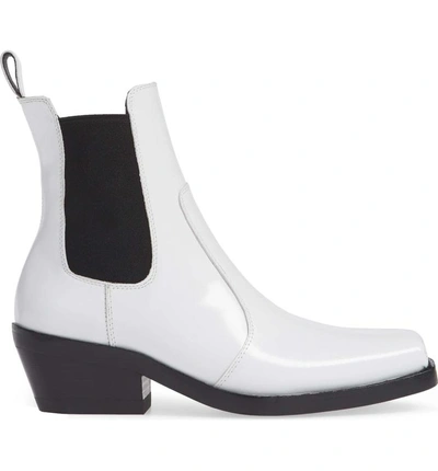 Shop Jeffrey Campbell Poker Chelsea Boot In White Box Black Tip