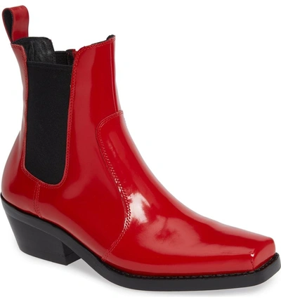 Shop Jeffrey Campbell Poker Chelsea Boot In Red Box