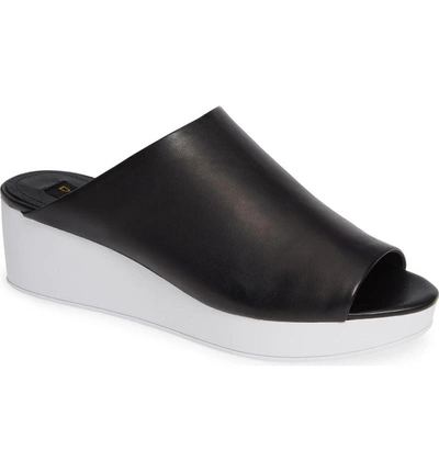 Shop Donna Karan Reisley Wedge Slide Sandal In Black Leather