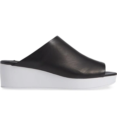 Shop Donna Karan Reisley Wedge Slide Sandal In Black Leather