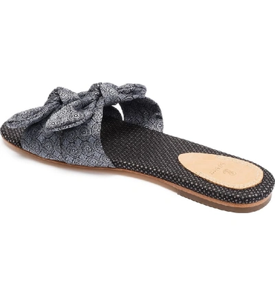 Shop Bill Blass Brianne Bow Slide Sandal In Black Multi