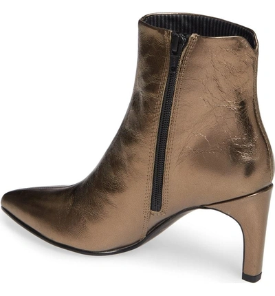 Shop Vagabond Whitney Pointy Toe Bootie In Bronze Leather