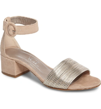 Shop Agl Attilio Giusti Leombruni Ankle Strap Sandal In Platinum Leather