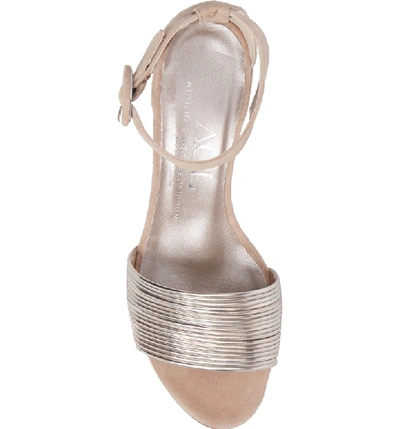 Shop Agl Attilio Giusti Leombruni Ankle Strap Sandal In Platinum Leather