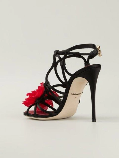 Shop Dolce & Gabbana Flower Strappy Sandals