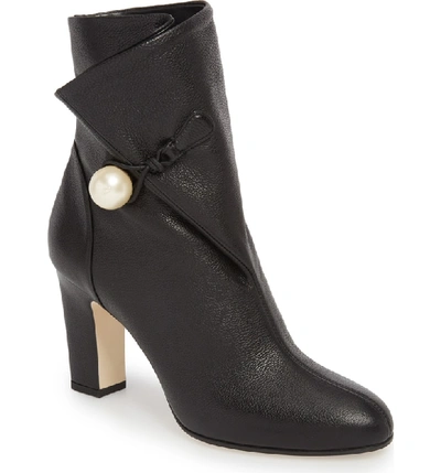 Shop Jimmy Choo Bethanie Button Flap Bootie In Black