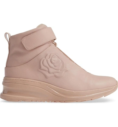 Shop Taryn Rose Zanna High Top Sneaker In Blush Leather