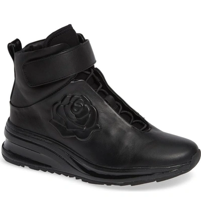 Shop Taryn Rose Zanna High Top Sneaker In Black Leather