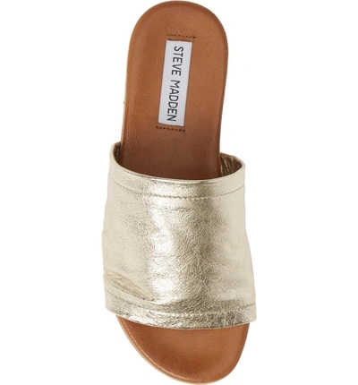 Shop Steve Madden Caparzo Slide Sandal In Platinum Leather