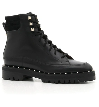 Shop Valentino Rockstud Soul Combat Boot In Black