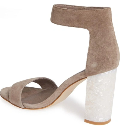 Shop Jeffrey Campbell Lindsay Statement Heel Sandal In Taupe Suede