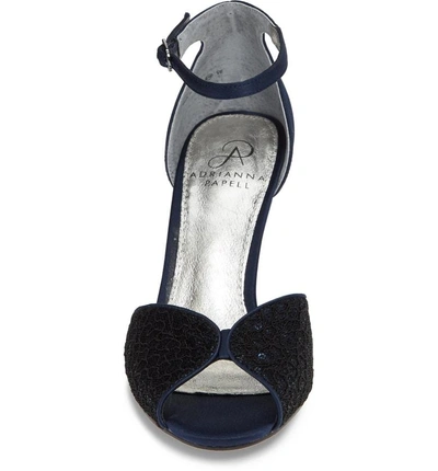 Shop Adrianna Papell Fifi Ankle Strap Sandal In Navy Sequin Fabric
