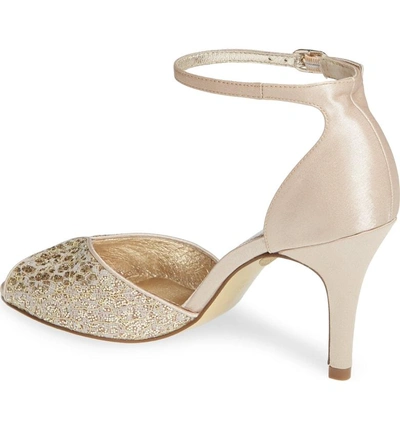 Shop Adrianna Papell Fifi Ankle Strap Sandal In Gold Fabric
